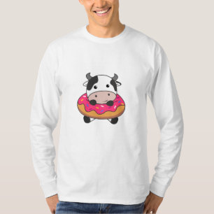Cow Farm Animal In Doughnut Kawaii Cows Doughnuts T-Shirt