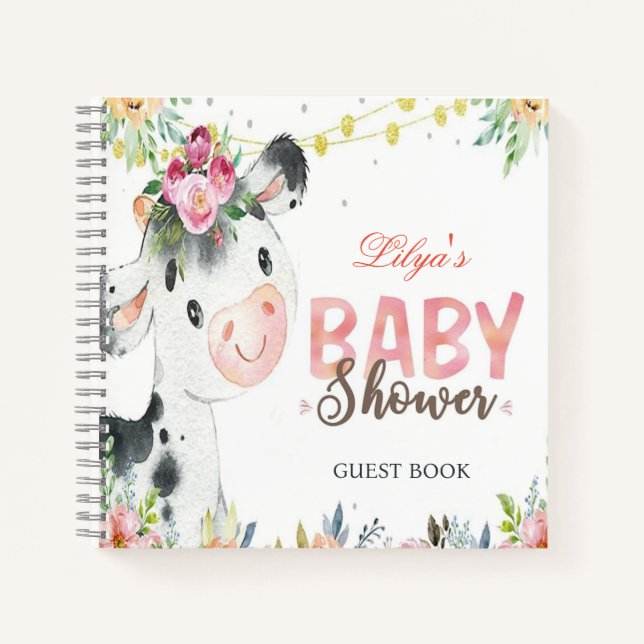 Cow Farm Animals Barnyard baby shower livre d'or (Devant)