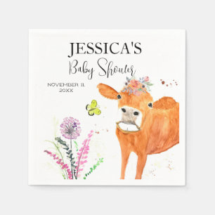 Cow Farm Animals Country Baby Shower Girl Boy Napkin