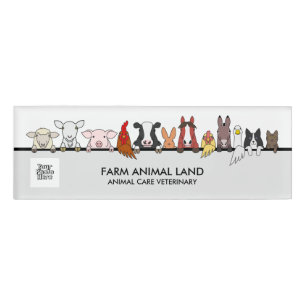 Cow Farm Animals Vet Logo Pet Name Tag
