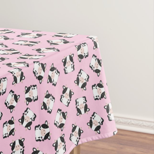 Cow Farm Birthday Party Tablecloth (In Situ)