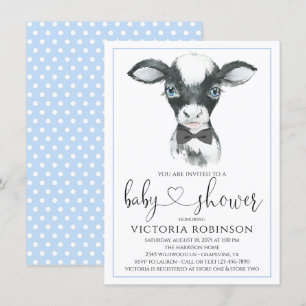 Cow Farm Boy Baby Shower Invitations