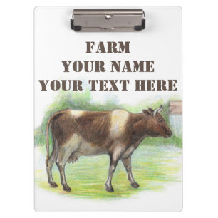 Cow farm clipboard