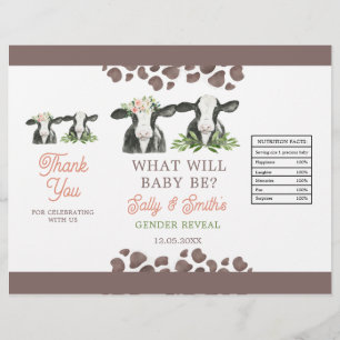Cow Farm Gender Reveal Chip Bag Template Flyer