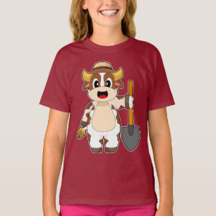 Cow Farmer Shovel T-Shirt