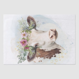 Cow Floral Watercolor Tissue Paper