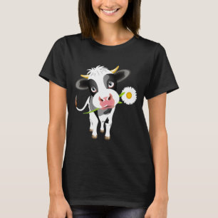 Cow Flower Farmer Farm Girl Calf Lover Women Premi T-Shirt