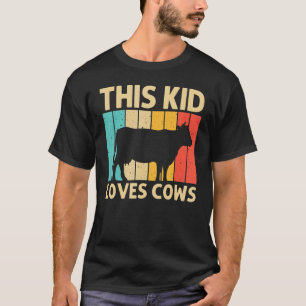 Cow For Kids Boys Farm Animal Cow Dairy Farmer T-Shirt