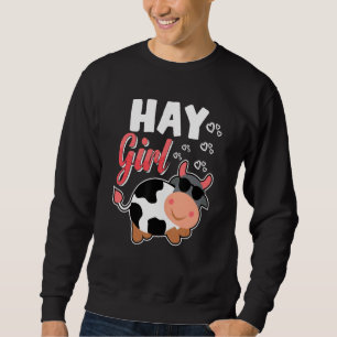 Cow For Women Girls Cow Farmer Dairy Farming Sweatshirt