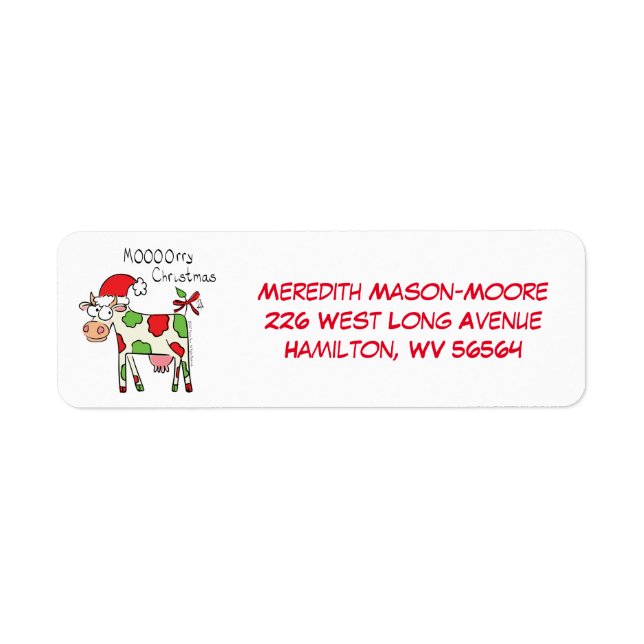 Cow Funny Cartoon Christmas Holiday (Front)