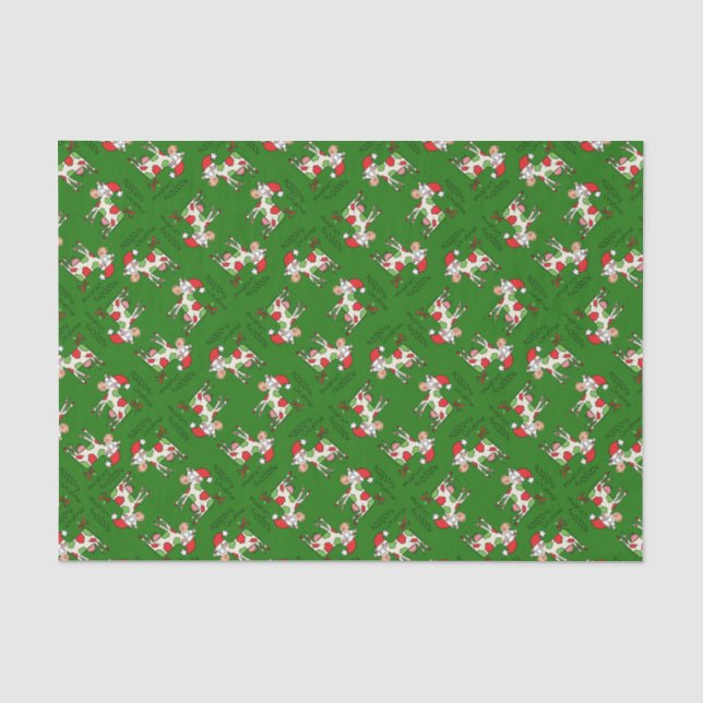 Cow Funny Cartoon Christmas Holiday Tissue Paper (Front)