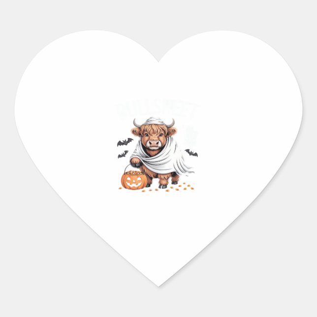 Cow Funny Halloween Spooky Animal Lovers Essential Heart Sticker (Front)