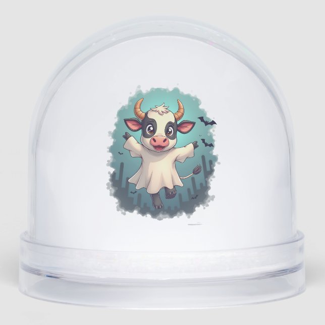 Cow Ghost Boo-levard Snowglobe (Front)
