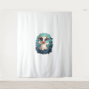 Cow Ghost Boo-levard Tapestry