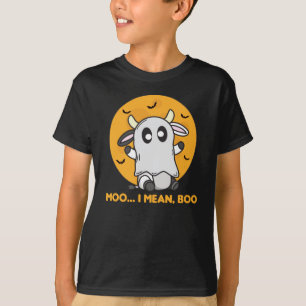 Cow Ghost Cute Kawaii Halloween Moo I Mean Boo T-Shirt