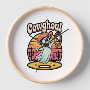 Cow Ghoul Halloween Spooky Clock