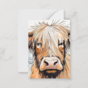 Cow gift, highland cow  card