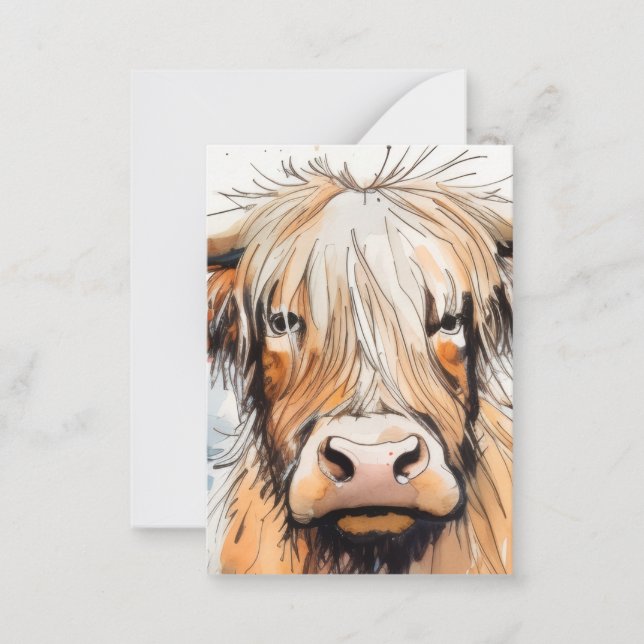 Cow gift, highland cow  card (Front)