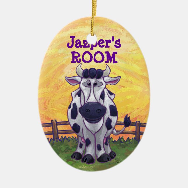 Cow Gifts & Accessories Ceramic Ornament (Front)