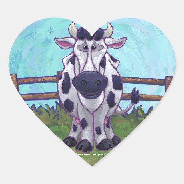 Cow Gifts & Accessories Heart Sticker (Front)