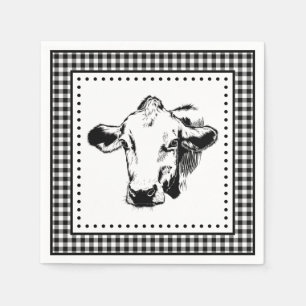 Cow Gingham Farmhouse Napkin