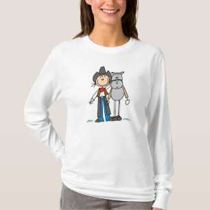 Cow-girl avec le T-shirts et les cadeaux de cheval