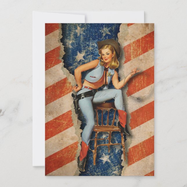 Cow-girl invitations vilains patriotiques de (Devant)