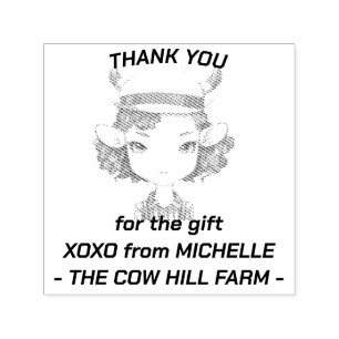 Cow girl Party Self-inking Stamp