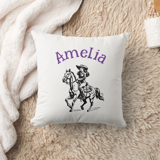 Cow Girl Throw Pillow (Blanket)