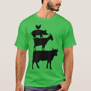 Cow Goat Pork Chicken Farmer Animal Country T-Shirt
