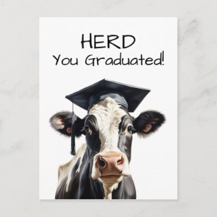 Cow Graduation Card Herd You Graduated Funny 