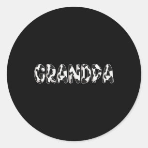 Cow Grandpa Birthday Family Matching Fathers Day B Classic Round Sticker