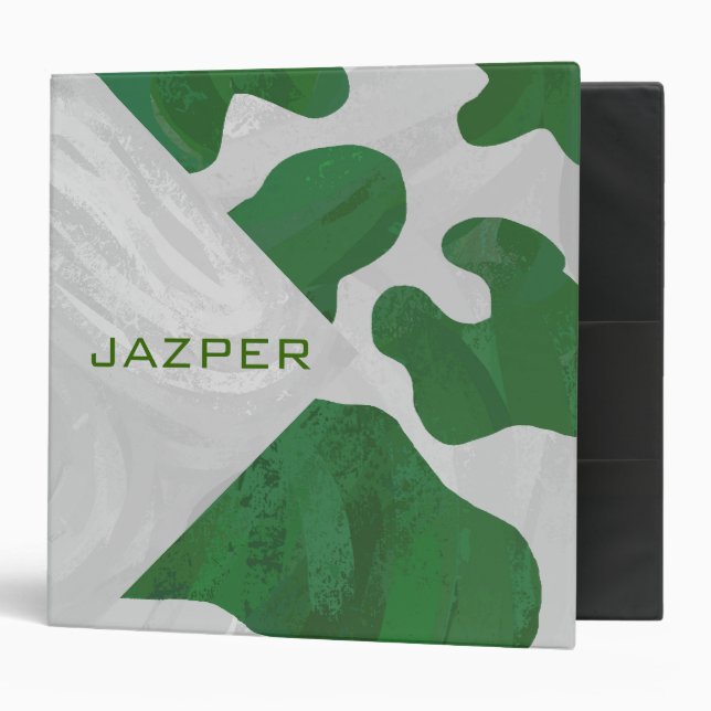 Cow Green and White Monogram Binder (Front/Inside)