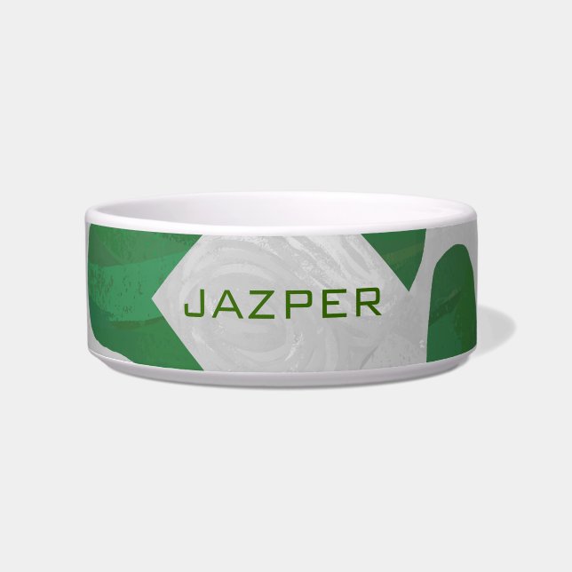 Cow Green and White Monogram Bowl (Front)