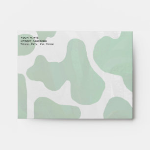 Cow Green and White Monogram Envelopes