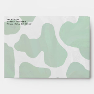 Cow Green and White Monogram Envelopes