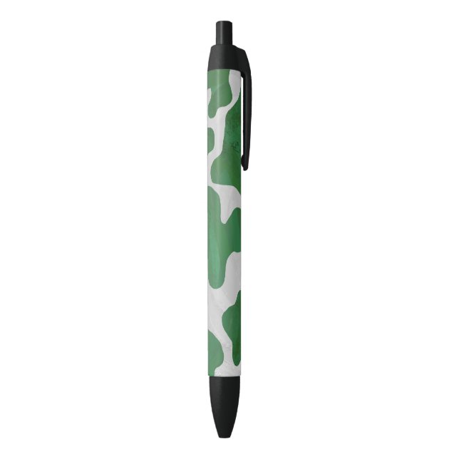 Cow Green and White Print Black Ink Pen (Bottom (Vertical))