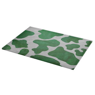 Cow Green and White Print Cutting Board