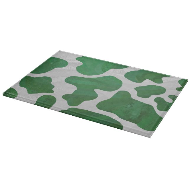 Cow Green and White Print Cutting Board (Corner)