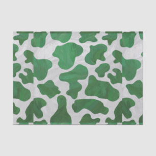 Cow Green and White Print Tissue Paper