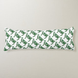 Cow Green and White Silhouette Body Pillow