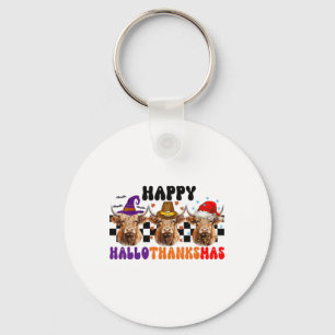 Cow Hallothanksmas Halloween Thanksgiving Christma Keychain