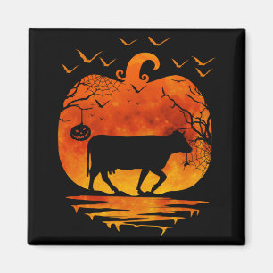 COW HALLOWEEN COSTUME PUMPKIN FALL SEASON MAGNET