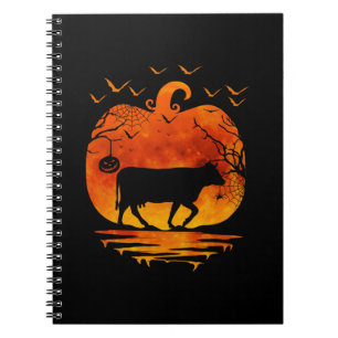 COW HALLOWEEN COSTUME PUMPKIN FALL SEASON NOTEBOOK