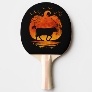 COW HALLOWEEN COSTUME PUMPKIN FALL SEASON PING PONG PADDLE