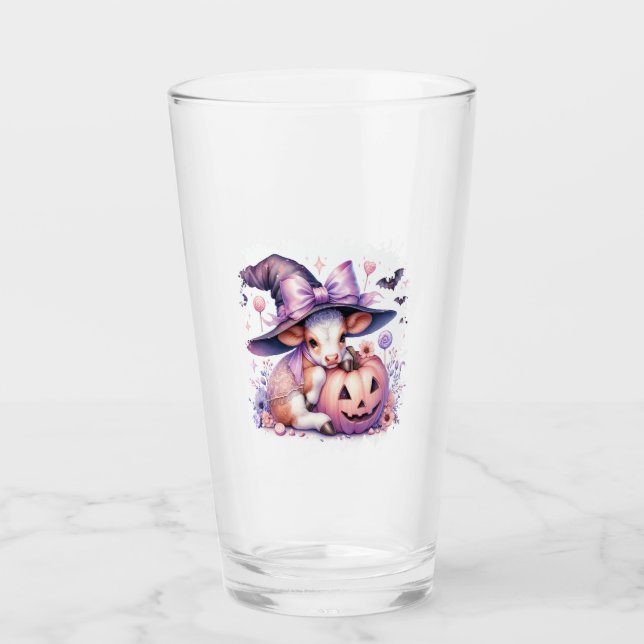 Cow Halloween Square Glass (Front)