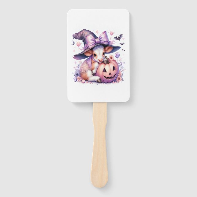 Cow Halloween Square Hand Fan (Front)