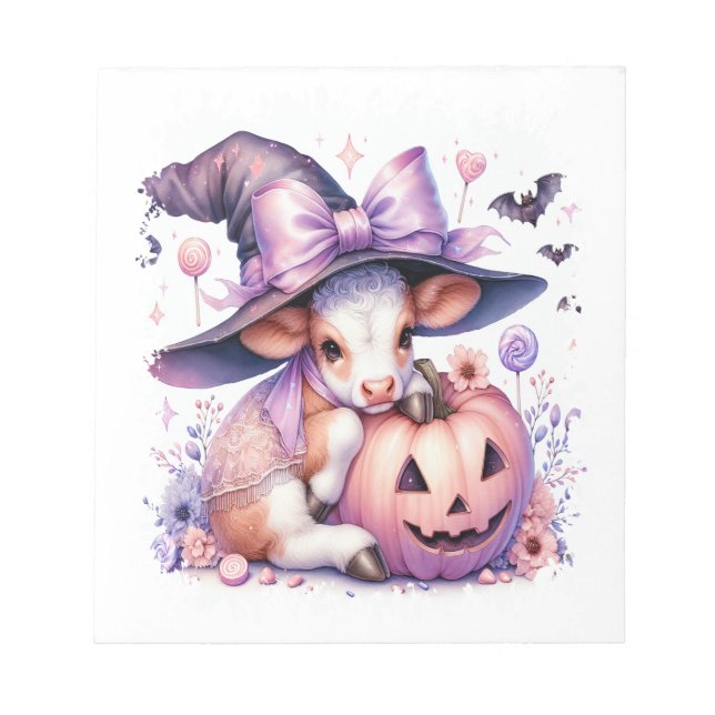 Cow Halloween Square Notepad (Front)