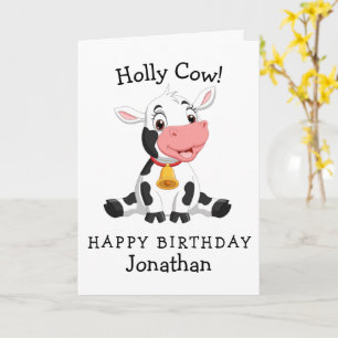 cow happy birthday card