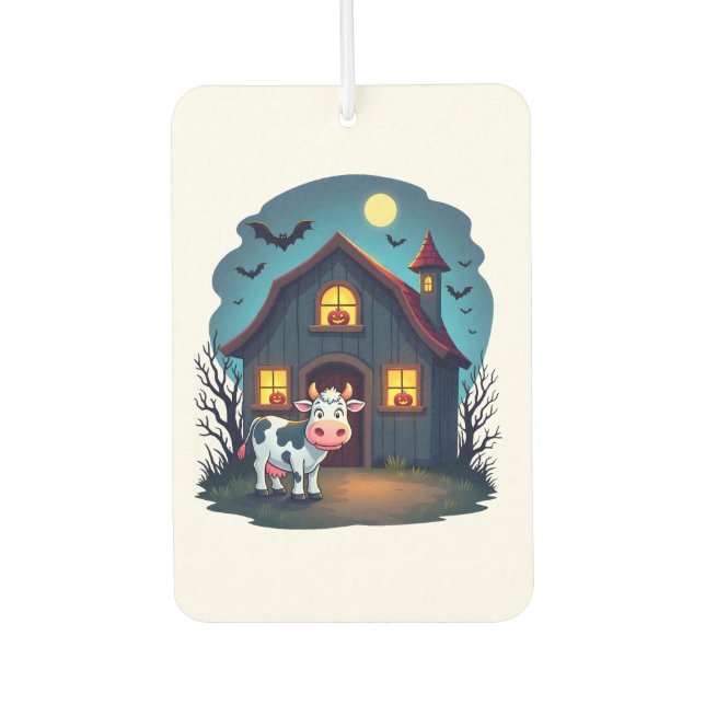 Cow & Haunted Barn Air Freshener (Front)